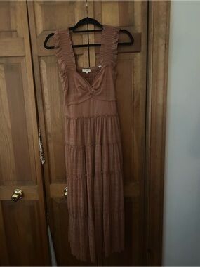 Max Studio London Women’s Sz S Flowy Boho Dusty Pink Dress